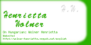 henrietta wolner business card